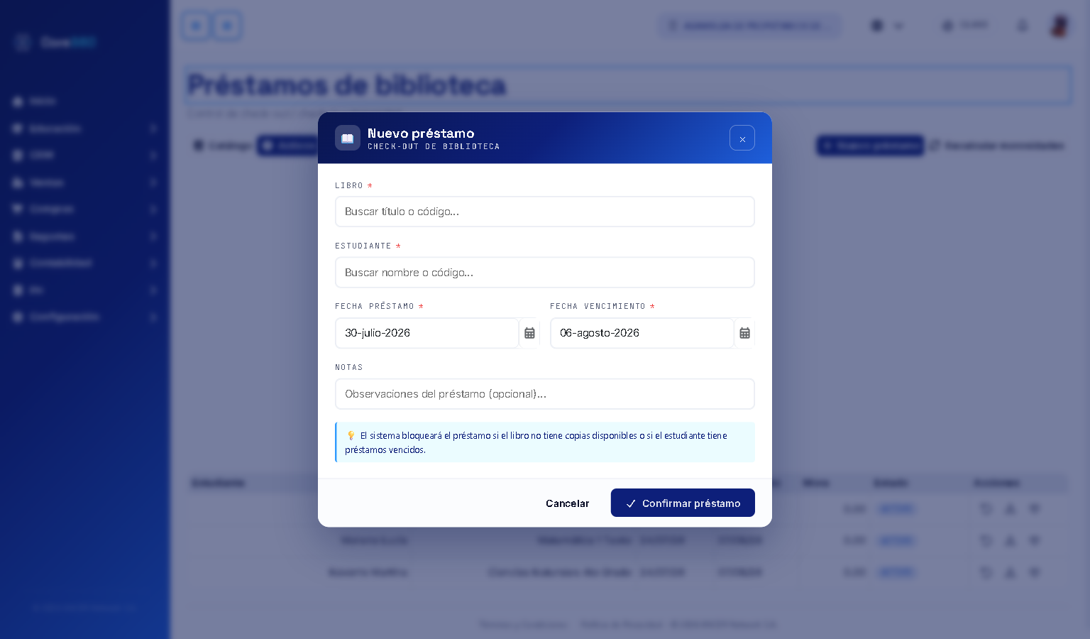 Registrar un préstamo