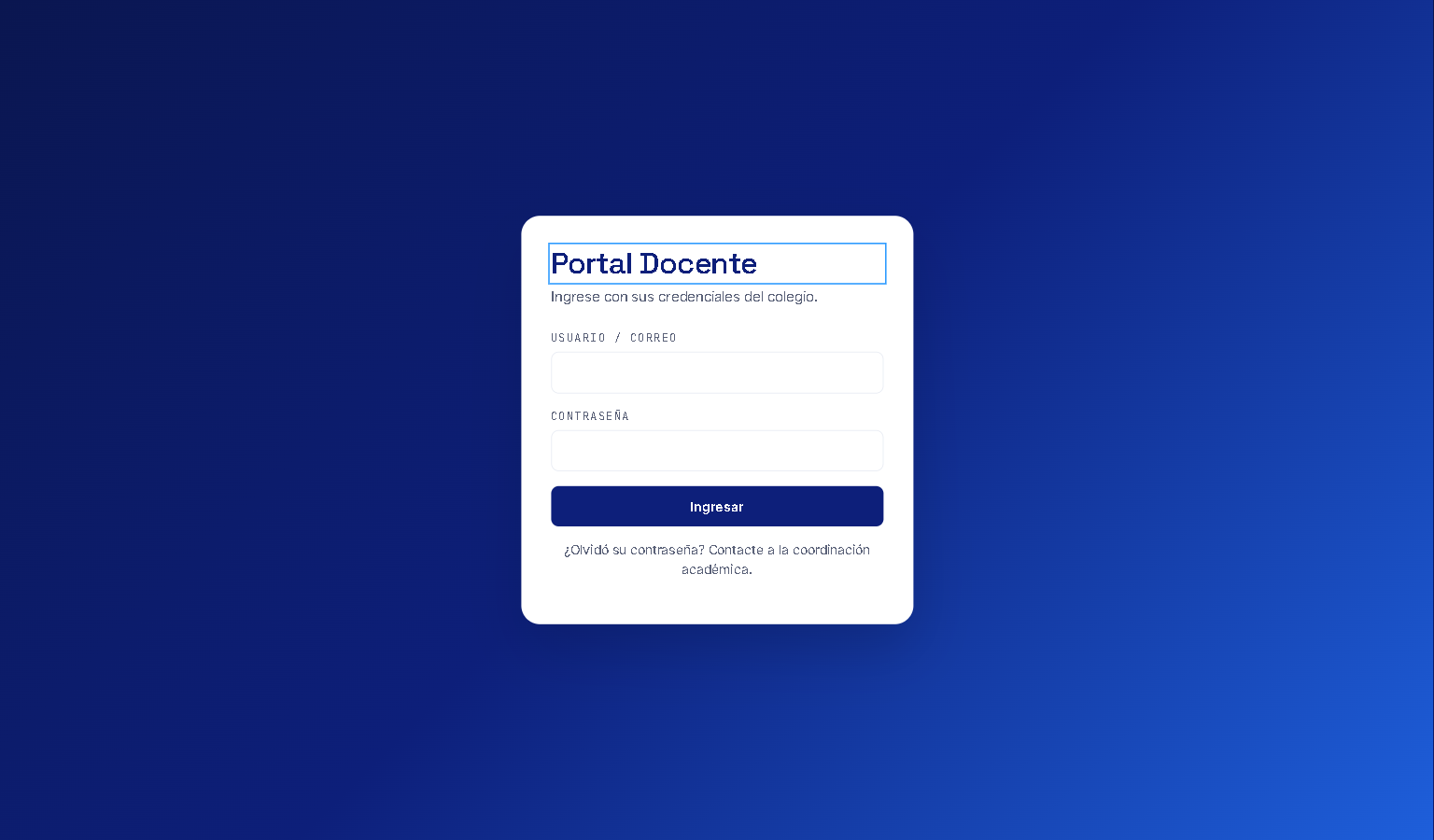 Ingreso al Portal Docente